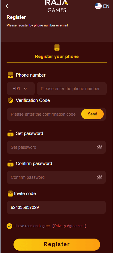 Raja Game Sign Up